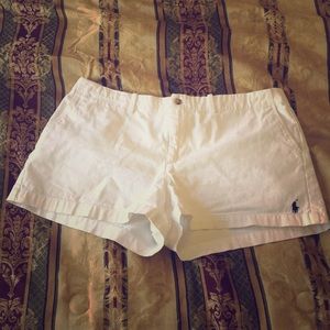 White Ralph Lauren jean shorts.